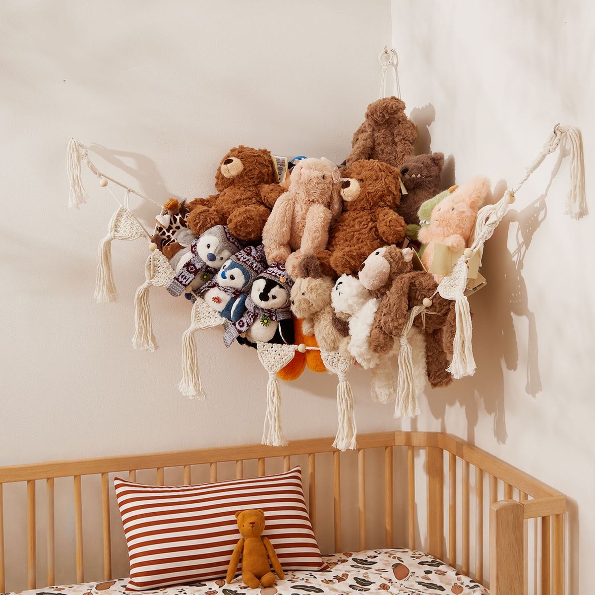 Toy Storage Mecrame Corner Hammock