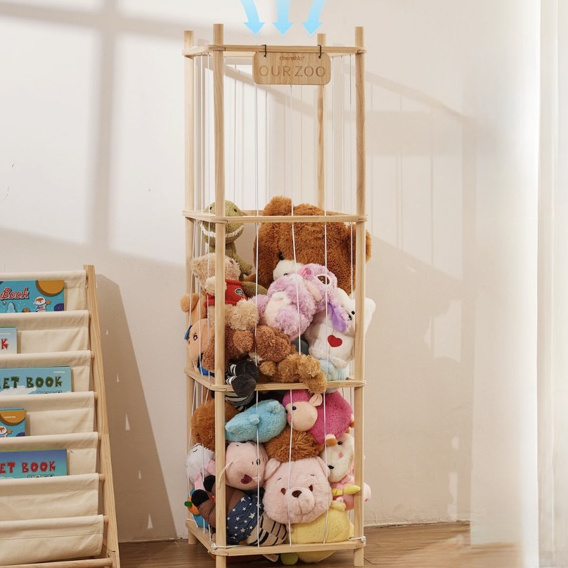 Wooden Plushies Toy Storage Rack