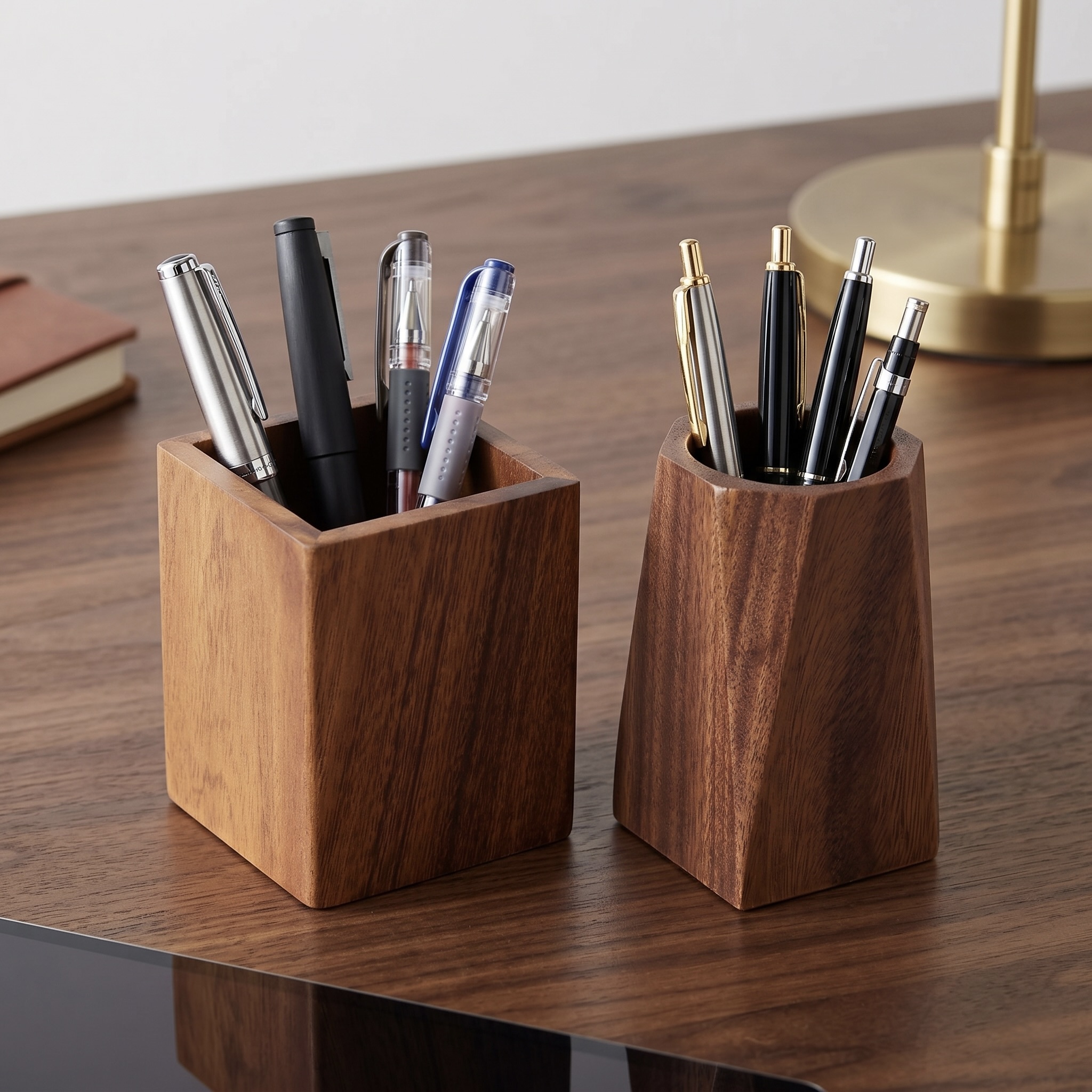 2-Piece Wooden Stationery Holder