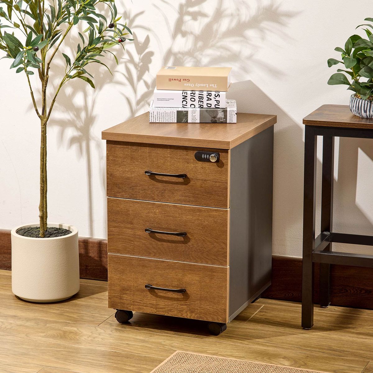 3-Drawer Office Cabinet with Wheels