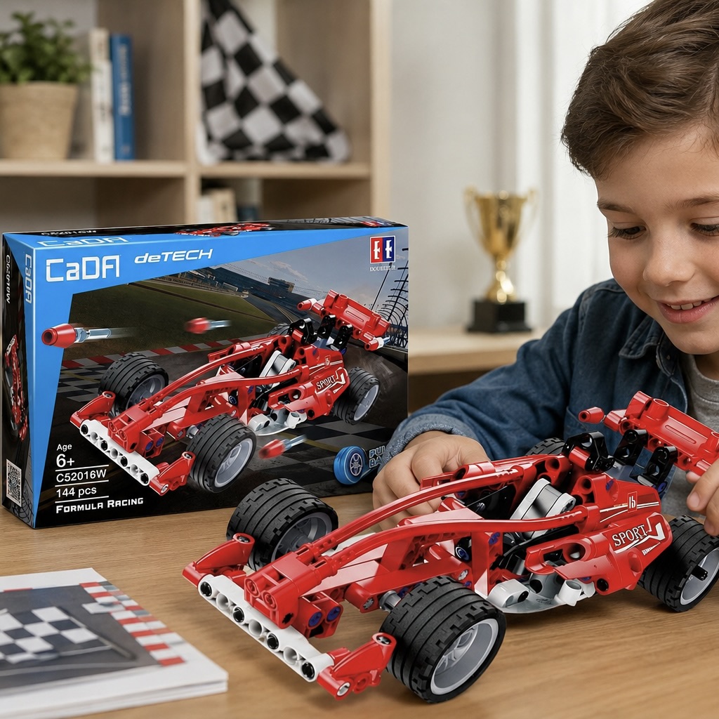 1:18 144-Piece Building Block Formula Race Car