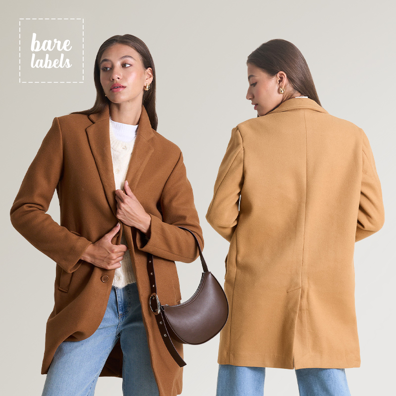 Ladies Longer Length Coat with Side Pockets