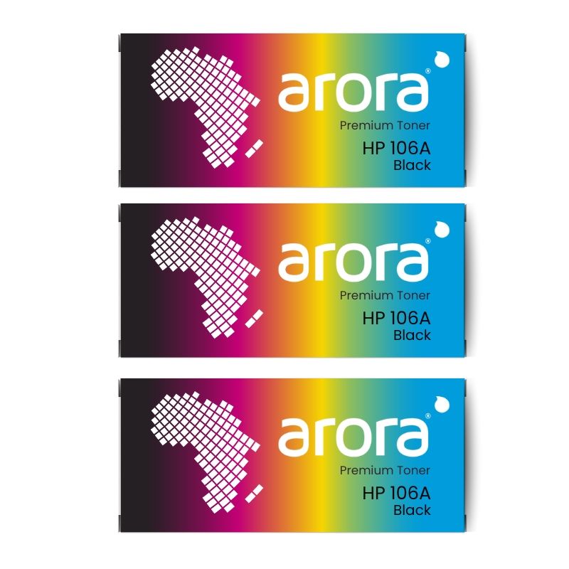 3x 106A HP Black Compatible Toner Cartridges