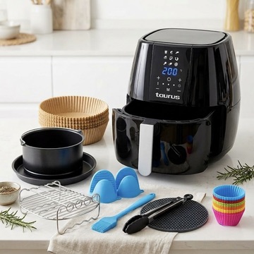 4.8L 1500W Digital Plus Air Fryer with Accessory Set and Parchment Papers