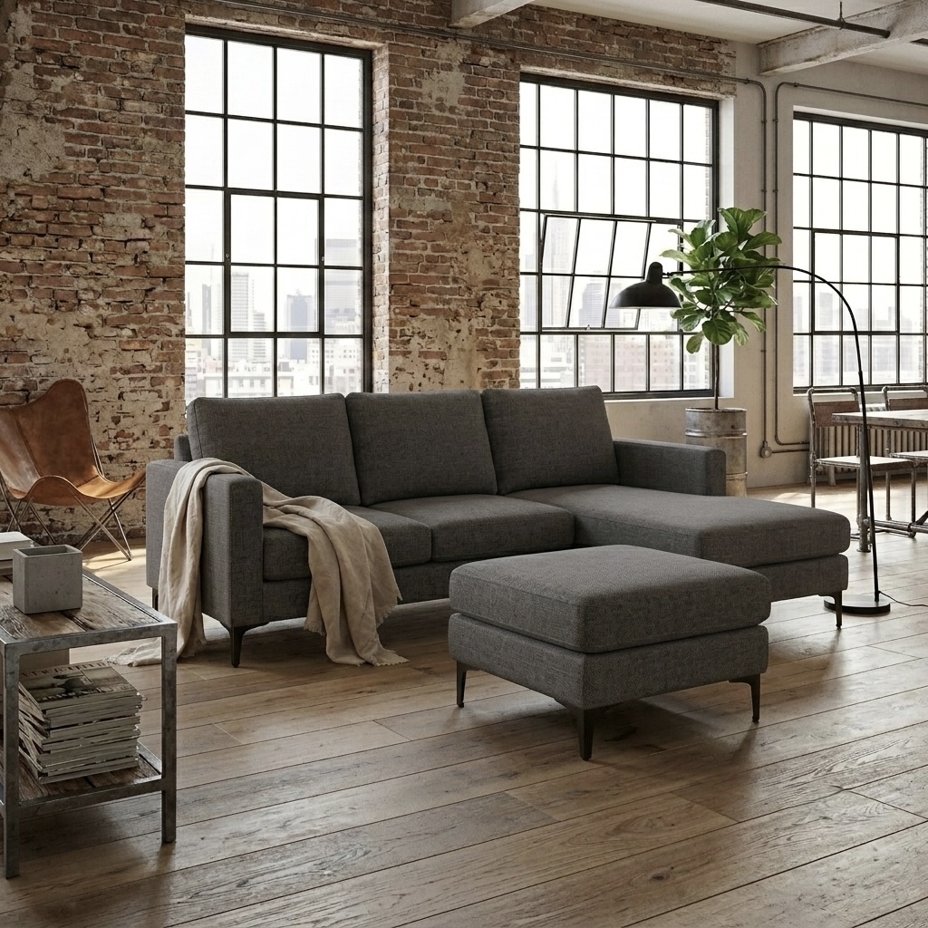 Luna Universal L-Shape Couch with Ottoman