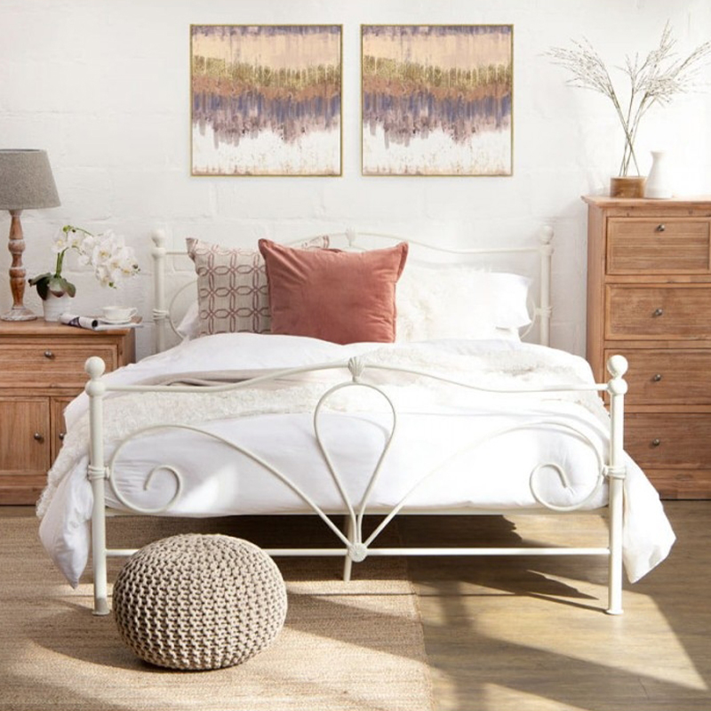 Ivory Timeless Metal Bed Frame