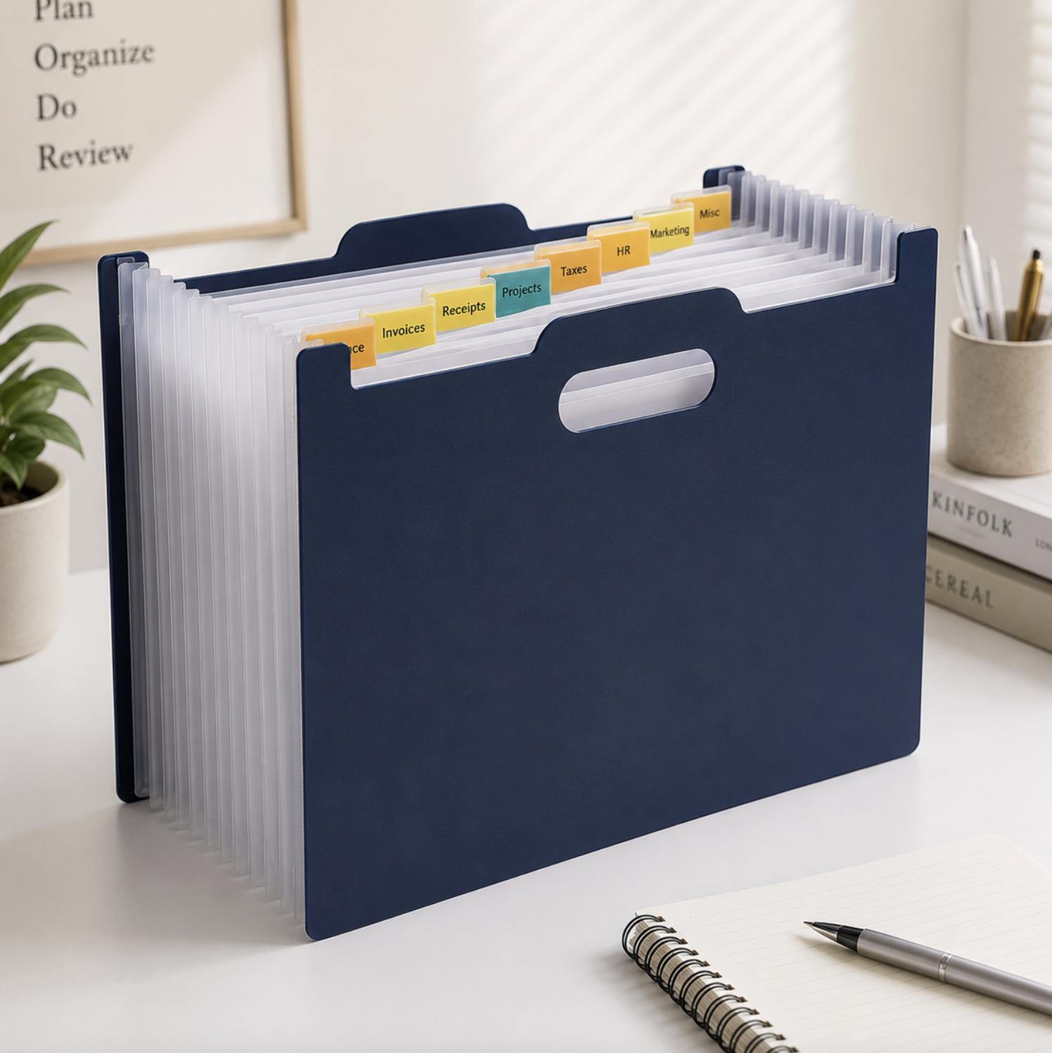 13-Pocket Expandable File Organiser with Carry Handle