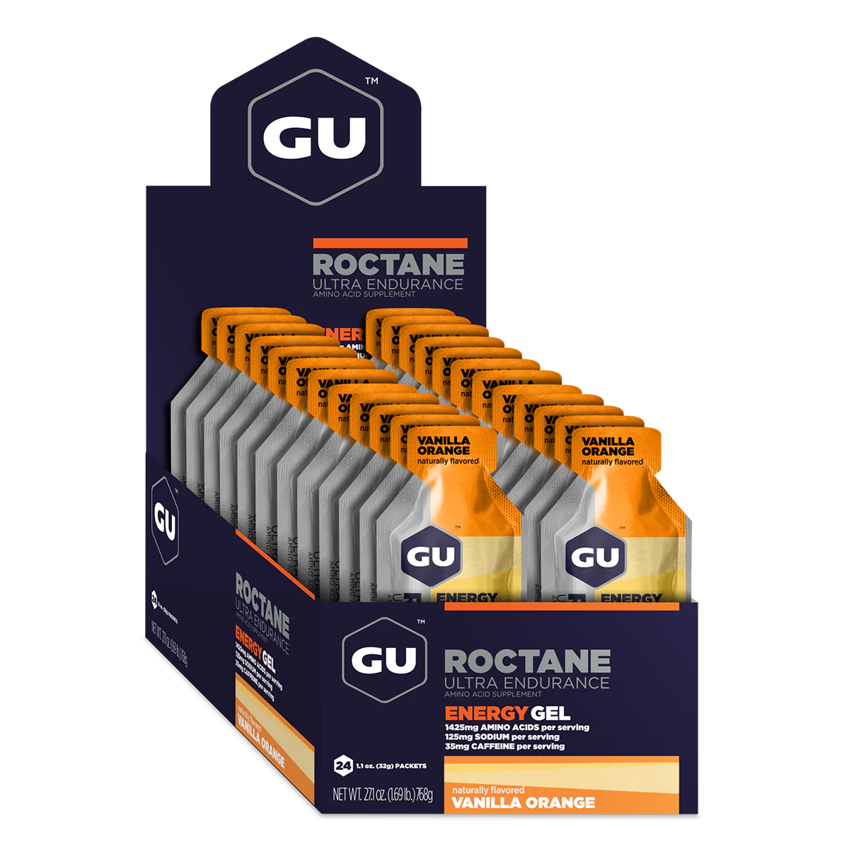 24x 32g Vanilla Orange Flavoured Roctane Energy Gels