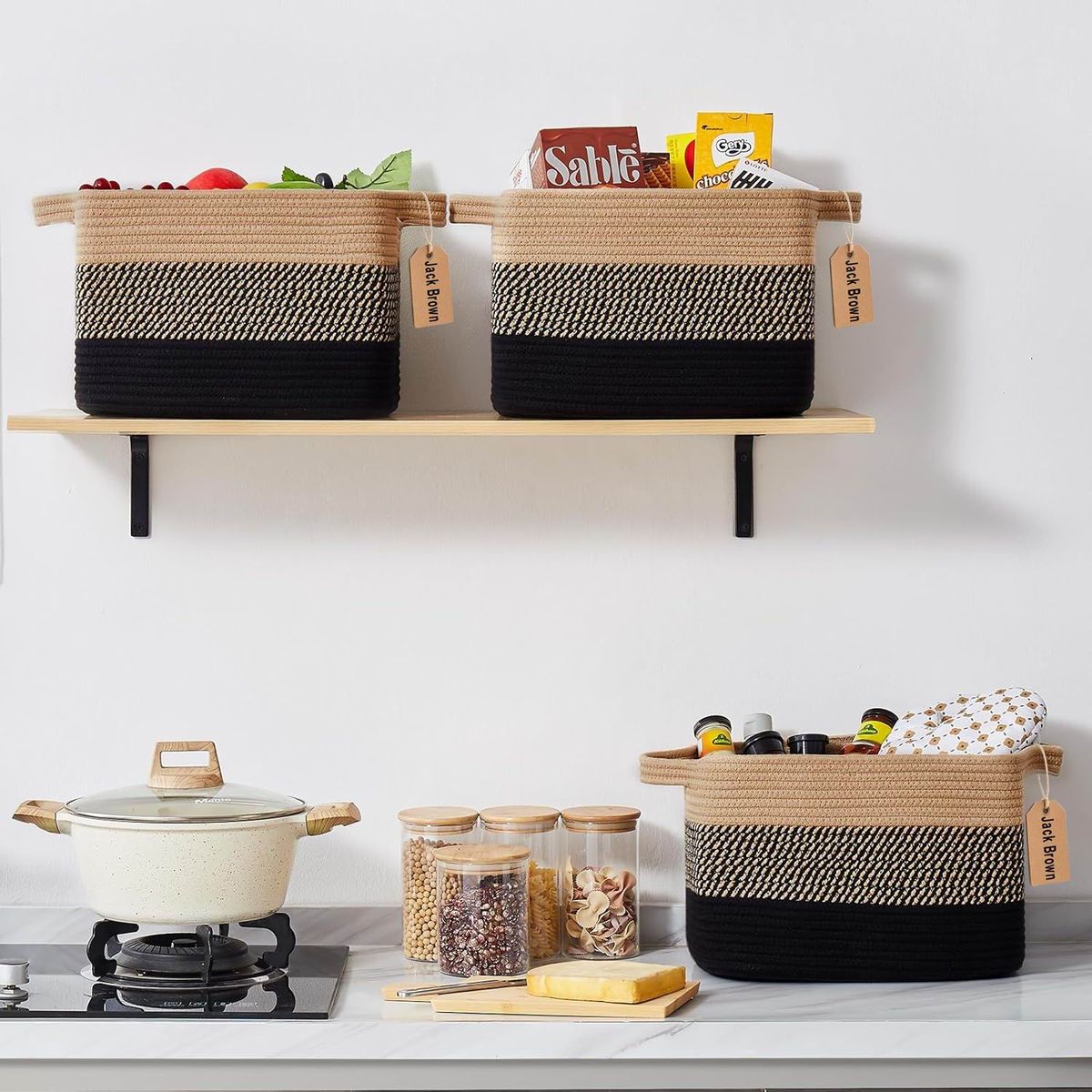4-Piece Cotton Woven Storage Baskets