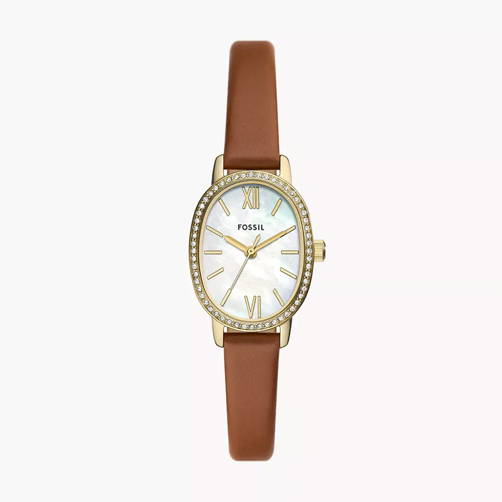 Ladies Penny Three-Hand Leather Watch