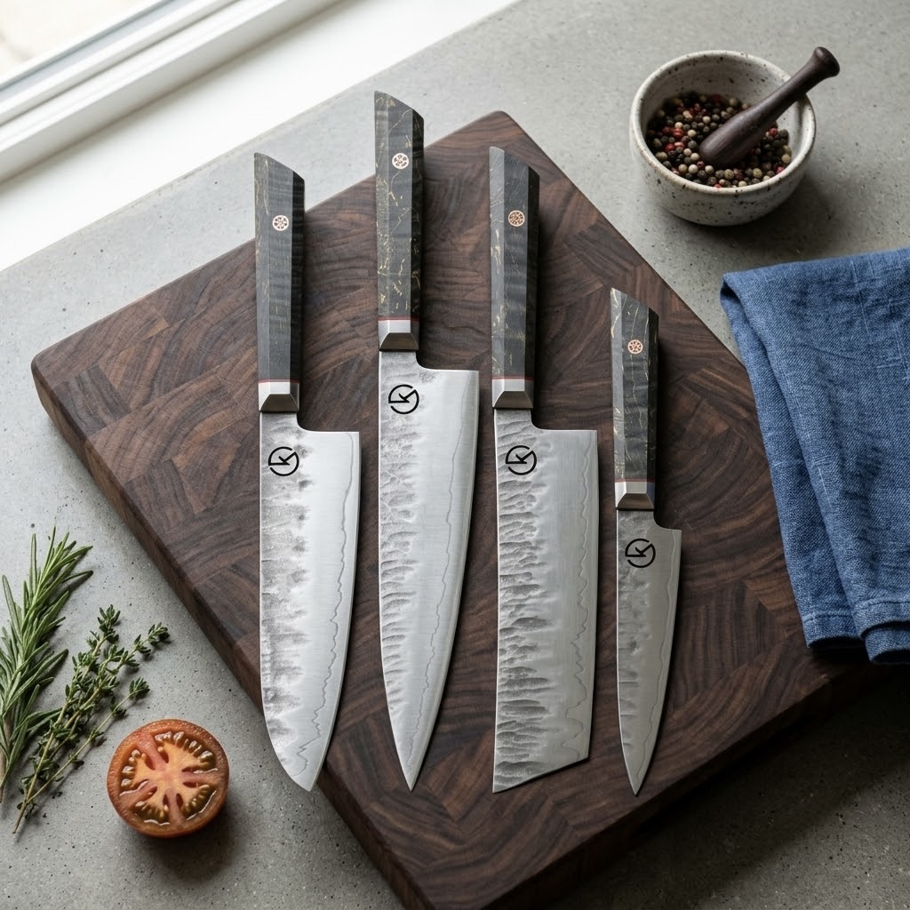 4-Piece Damascus Steel Knife Set