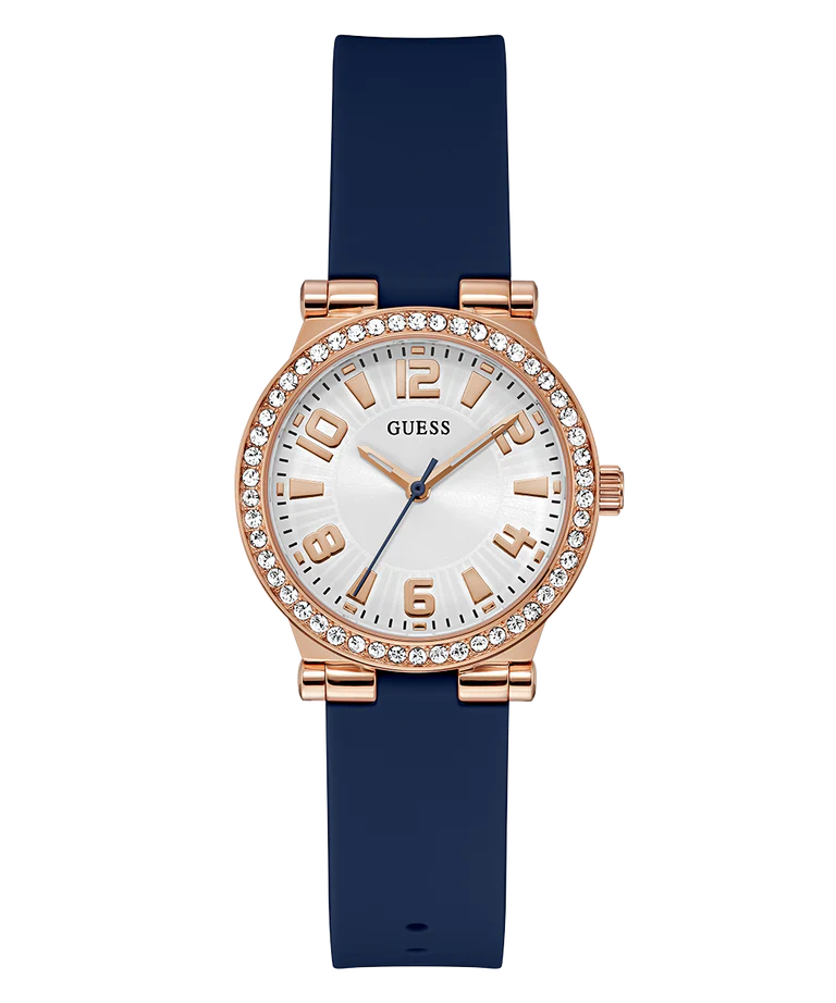 Ladies Blue Rose Gold Tone Analog Watch
