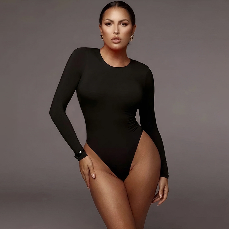 Ladies Long Sleeve Crew Neck Bodysuit