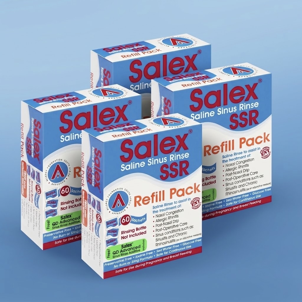 4x 60's Saline Sinus Rinse Refill Packs