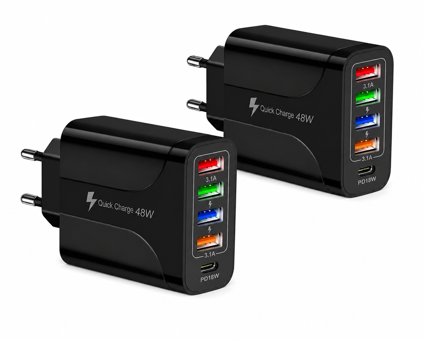 2x 48W 5 Ports Fast Charger