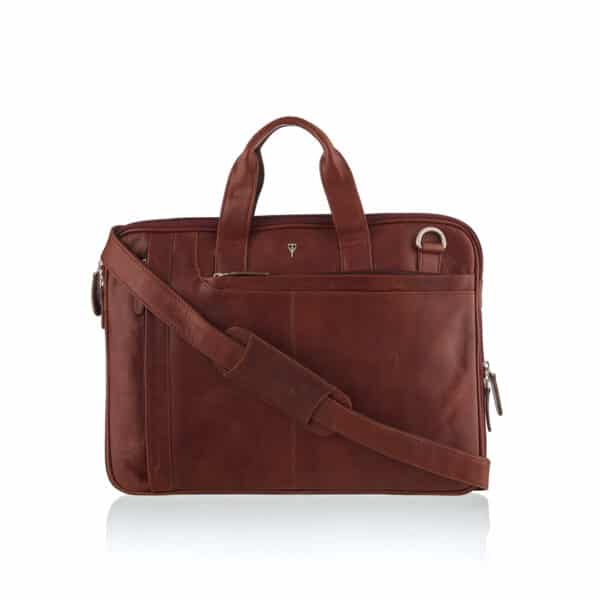 15' Genuine Leather Enzo Expandable Laptop Bag