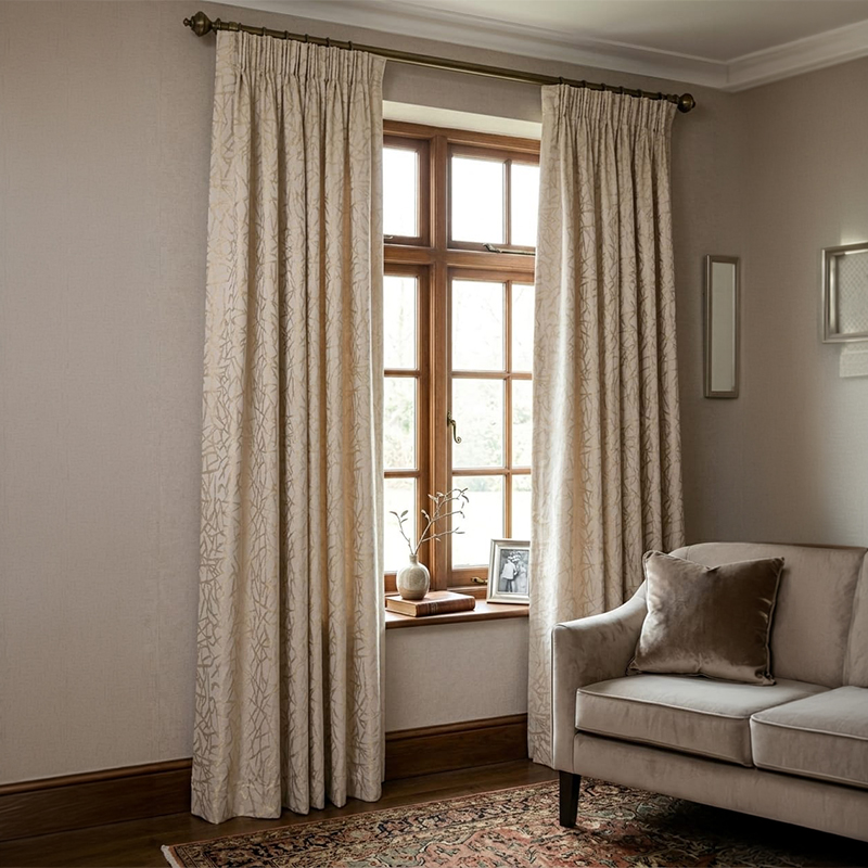 2x Taped and Lined Blockout Curtains