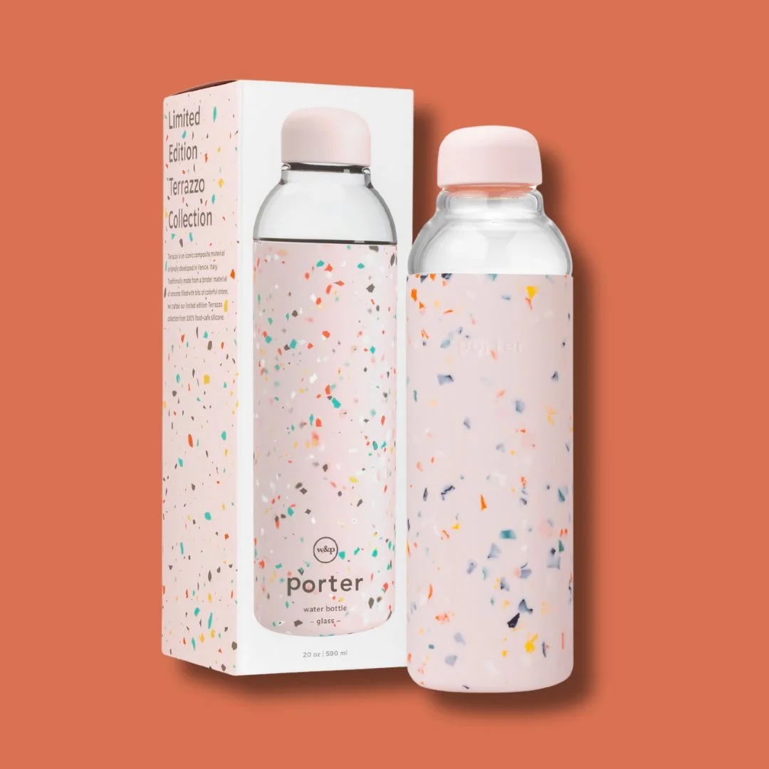 590ml or 480ml Glass Water Bottle