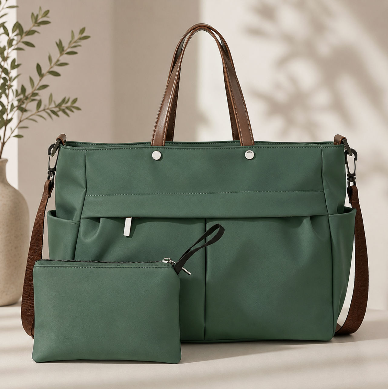 2-Piece Nylon Tote Bag Set