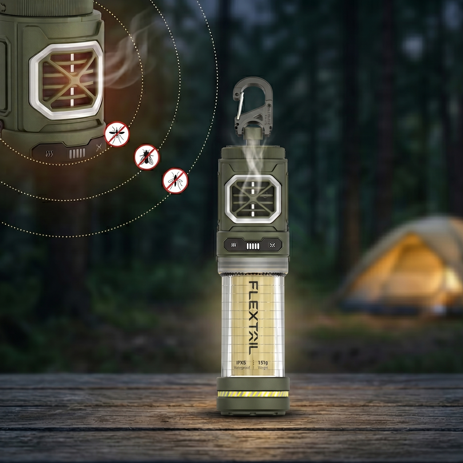 TINY REPELLER Rechargeable Portable Mosquito Repeller and Light