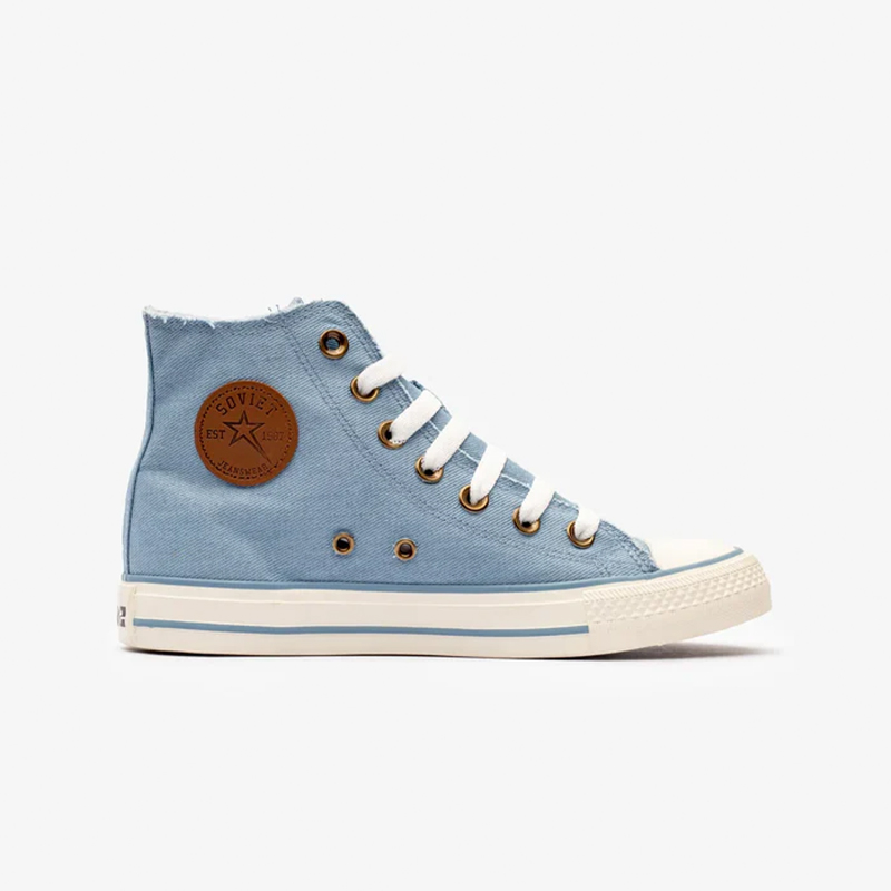 Ladies Viper Hi Cut Denim Canvas Sneakers