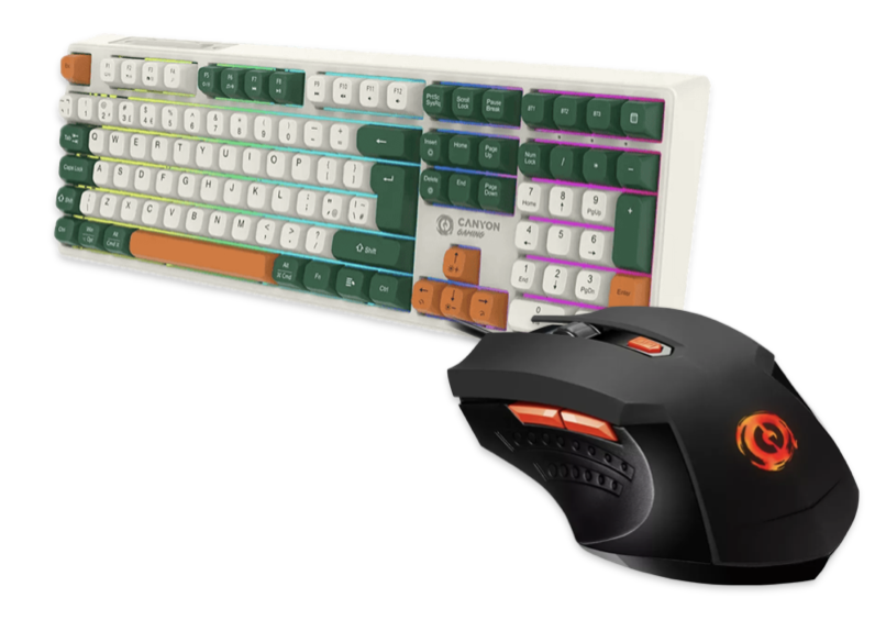 Wireless Mechanical Shadder RGB Gaming Keyboard with Star Raider RGB Wired Gaming Mouse