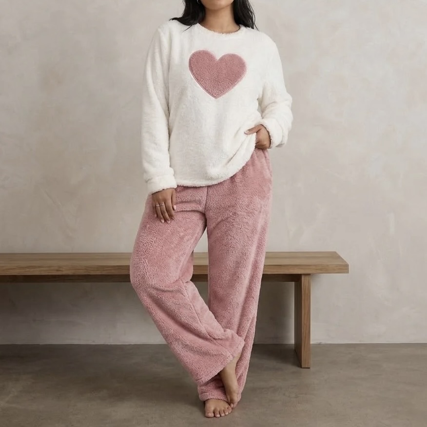 Ladies 2-Piece Fleece Sleepwear Set