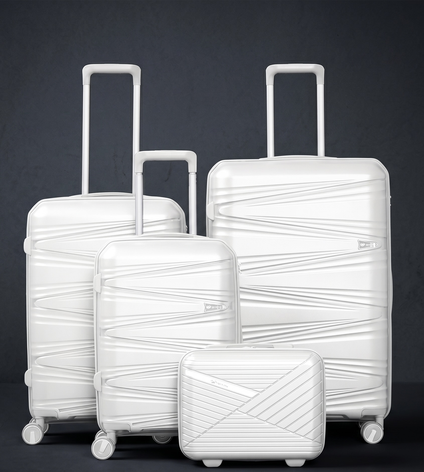 3-Piece White ABS Hard Shell Luggage Set