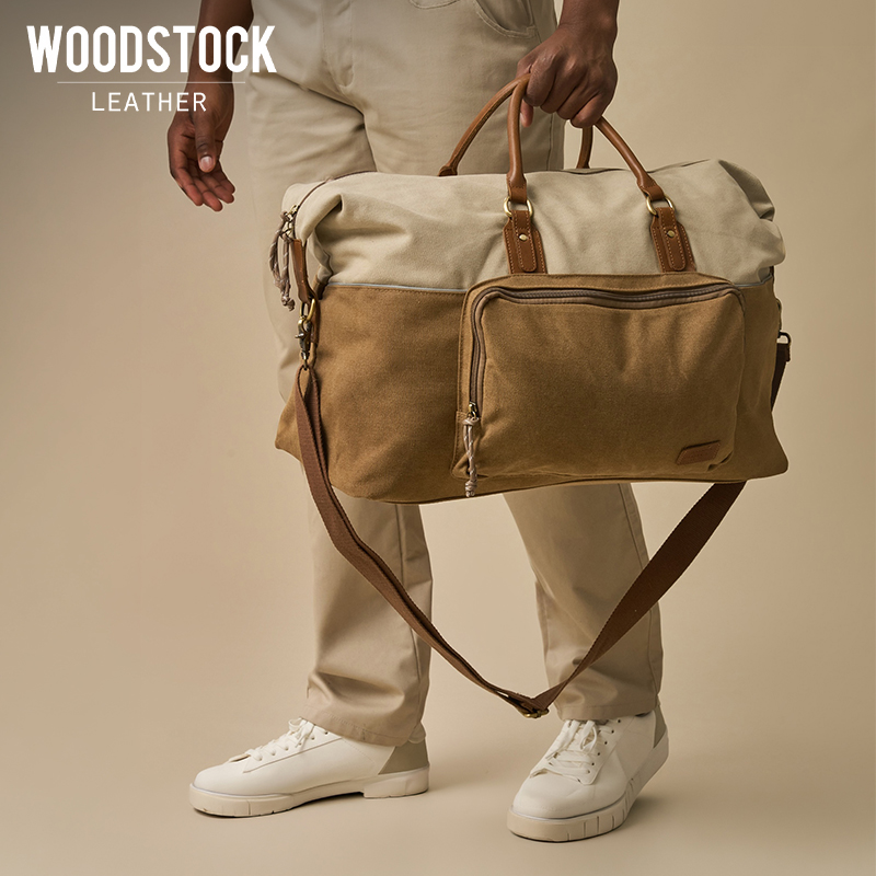 Two-Tone Premium Canvas Weekend Bag