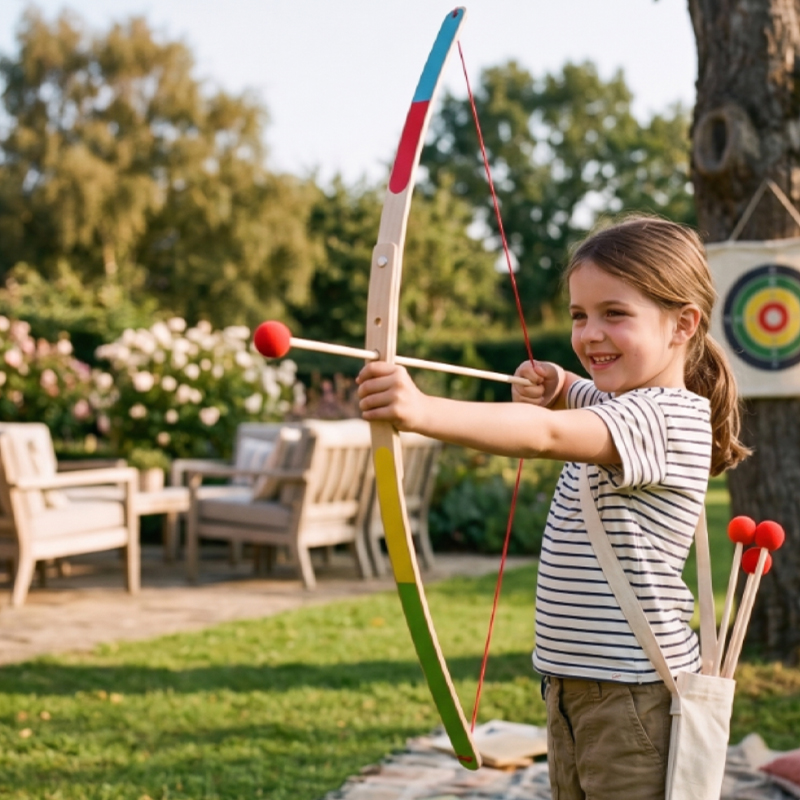 4-Piece Kid's Wooden Bow and Arrow Set