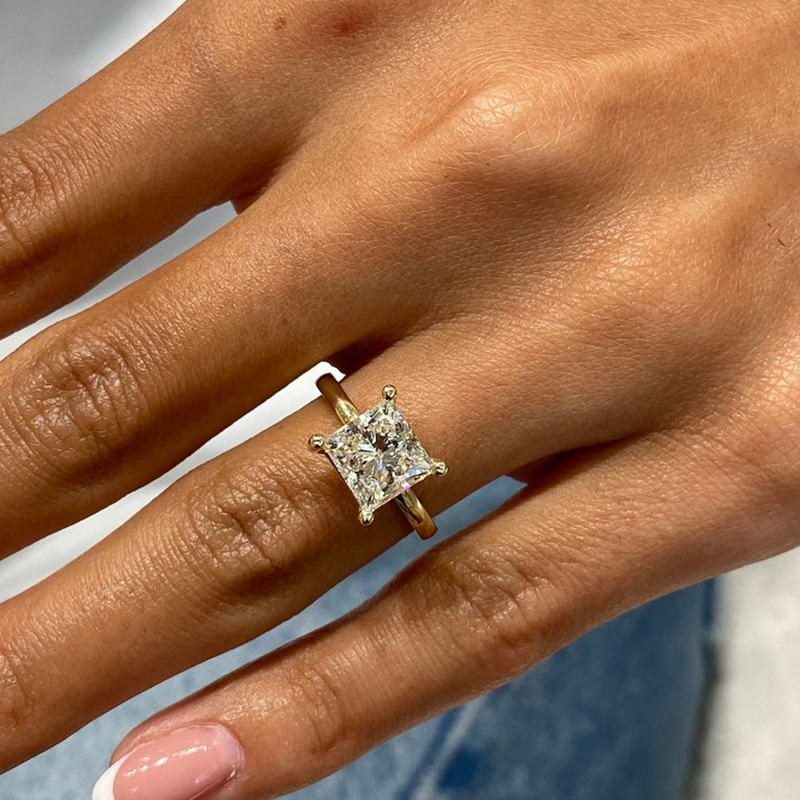 Princess Shape Lab Grown Diamond Solitaire Ring