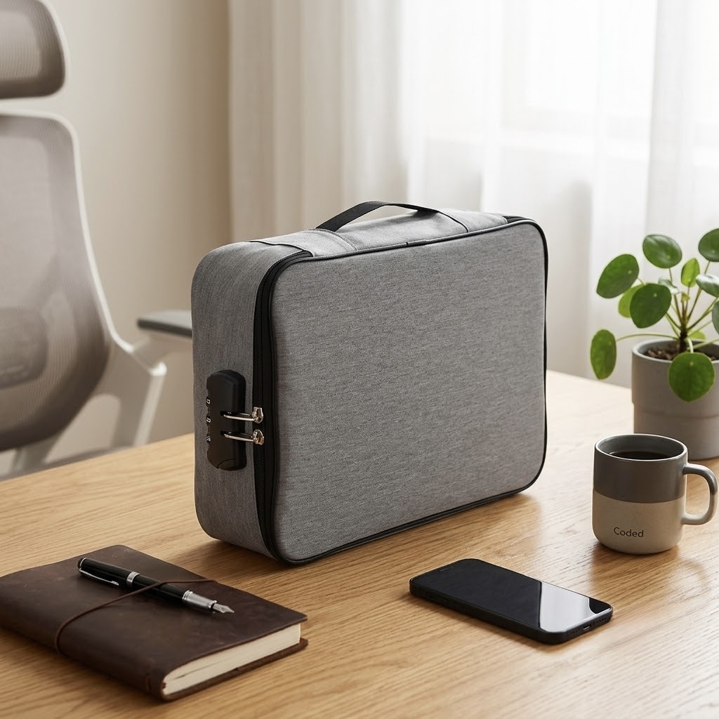 Multi-Layer Document Organiser with Combination Lock