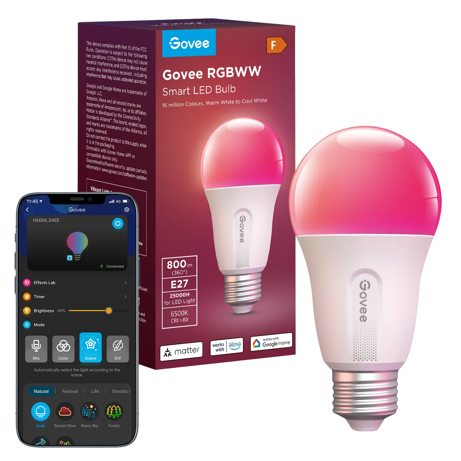 E27 RGBWW Smart LED Bulb
