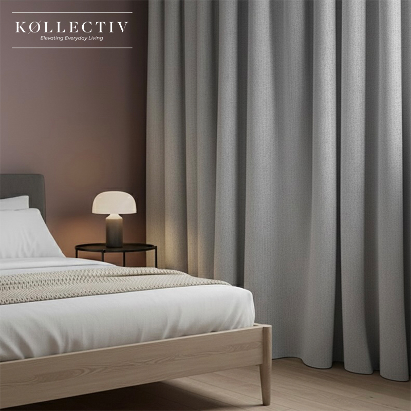 Riley Slub-Weave 100% Block Out Eyelet Curtain