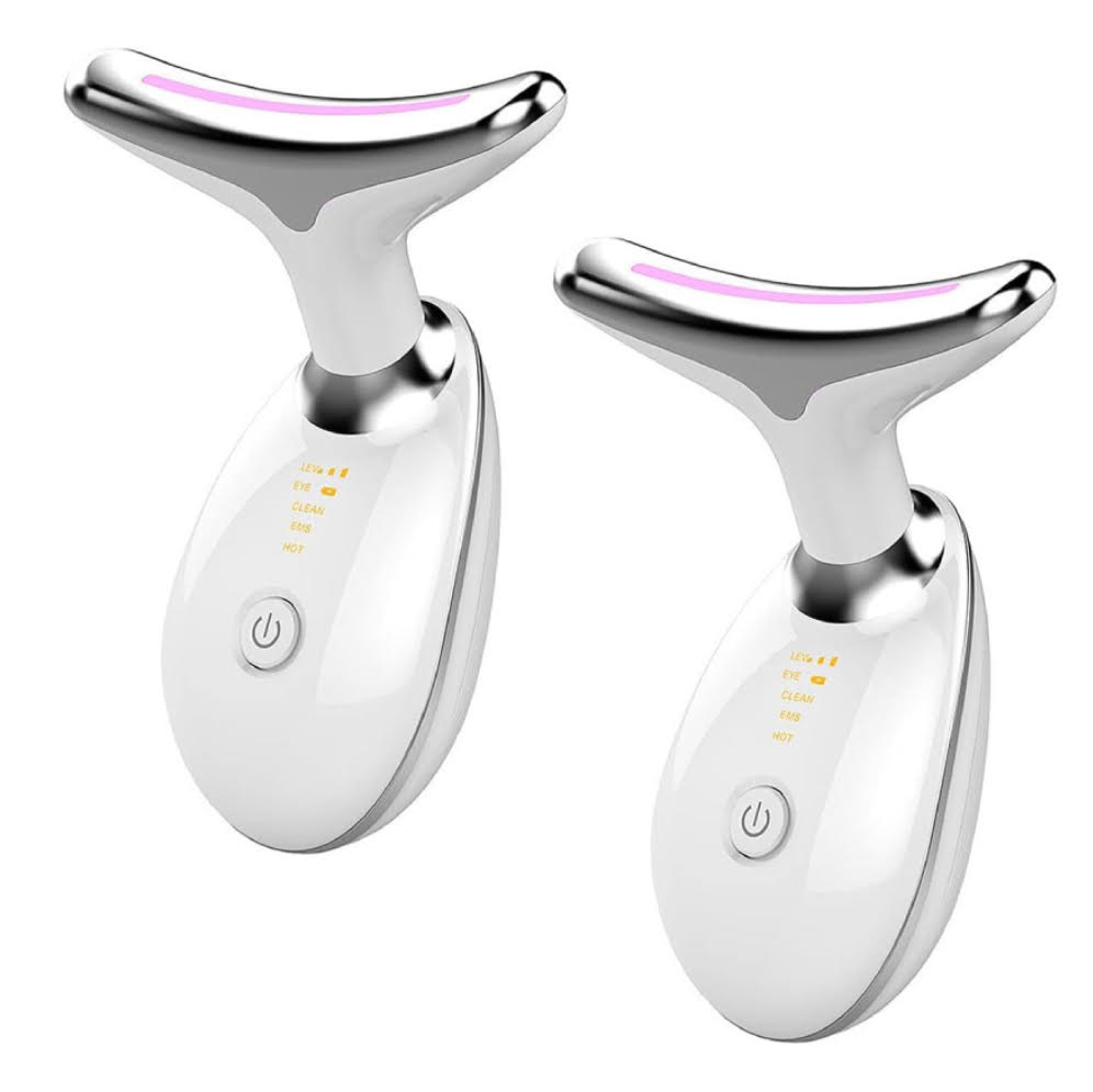 2x 3-in-1 Rechargeable Face and Neck Heat Massagers