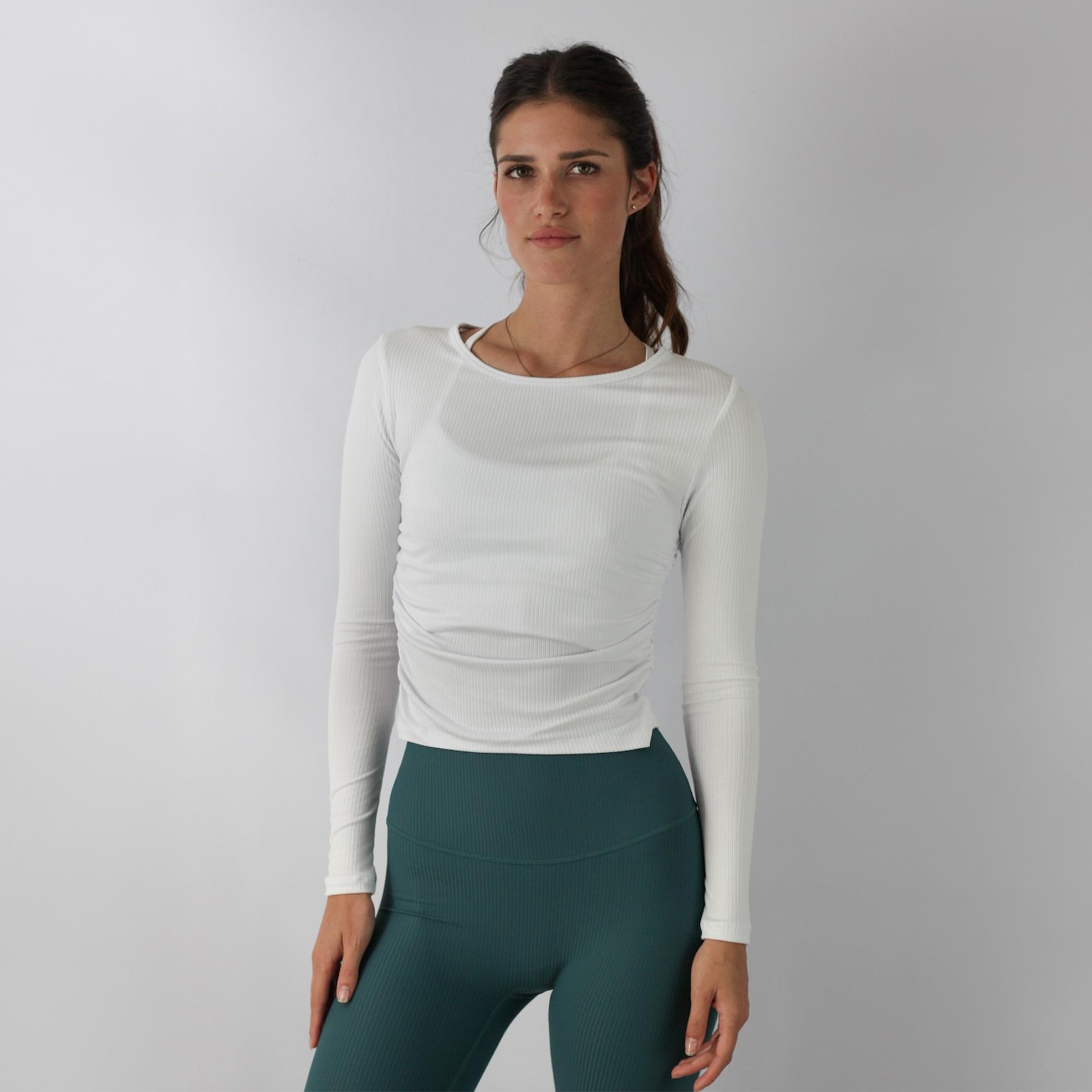 Ladies Chakra Rib Long Sleeve Top