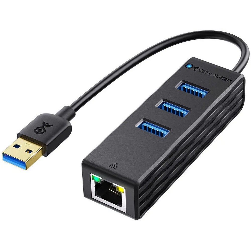 4-in-1  USB Type-A 3.0 Hub with Gigabit Ethernet Adapter