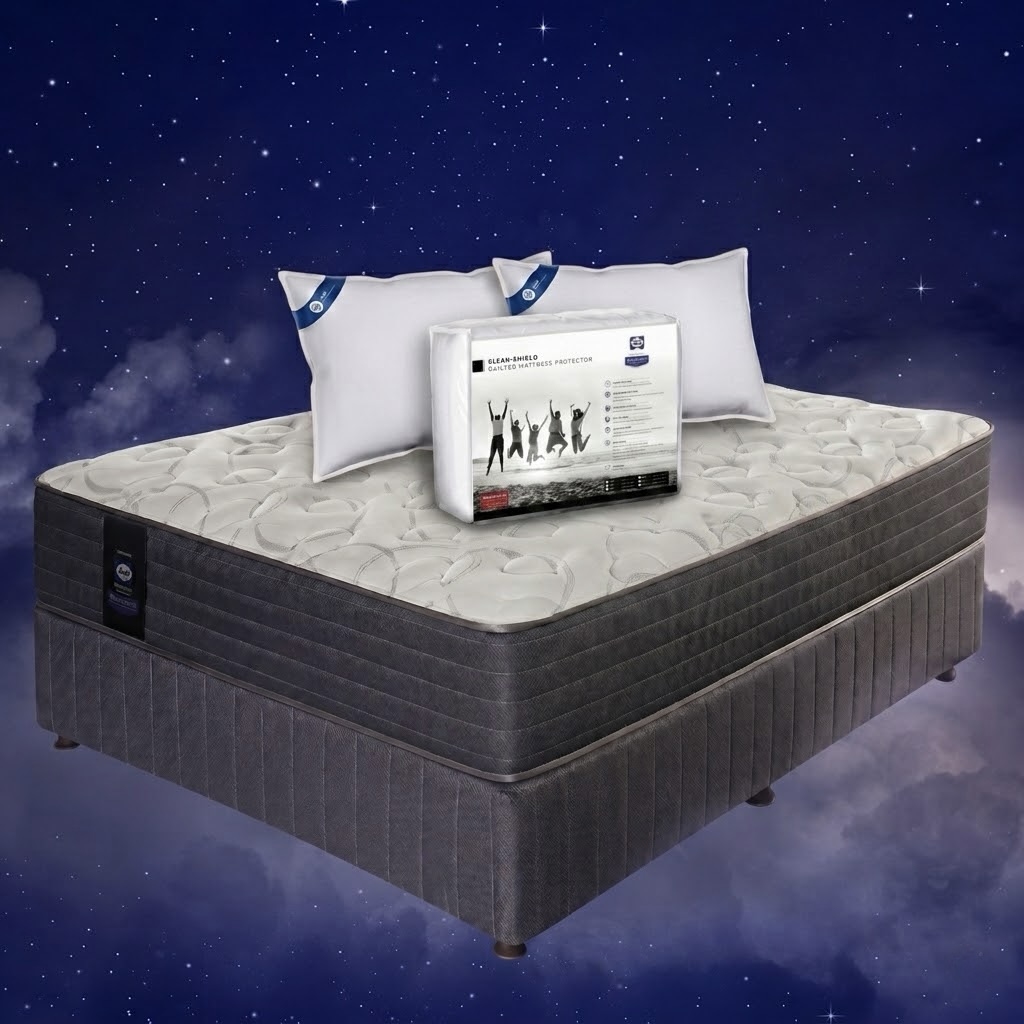 Resort Firm Mattress or Bed Set with Mattress Protector and Pillows