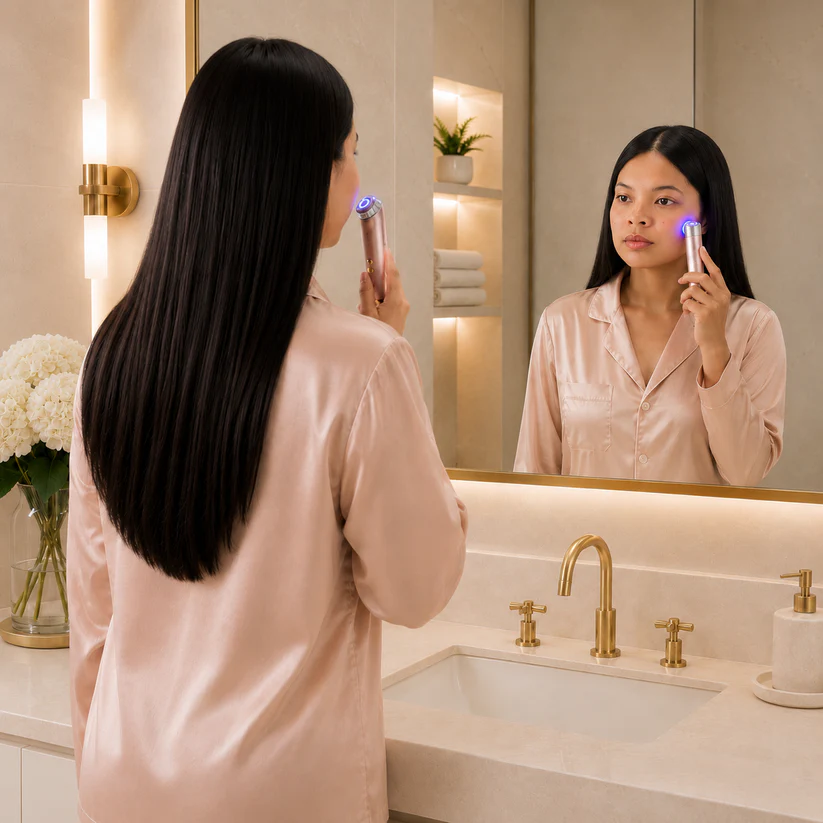 6-in-1 Multifunction Facial Beauty Device with Microcurrent, LED Light Therapy and Cooling Care