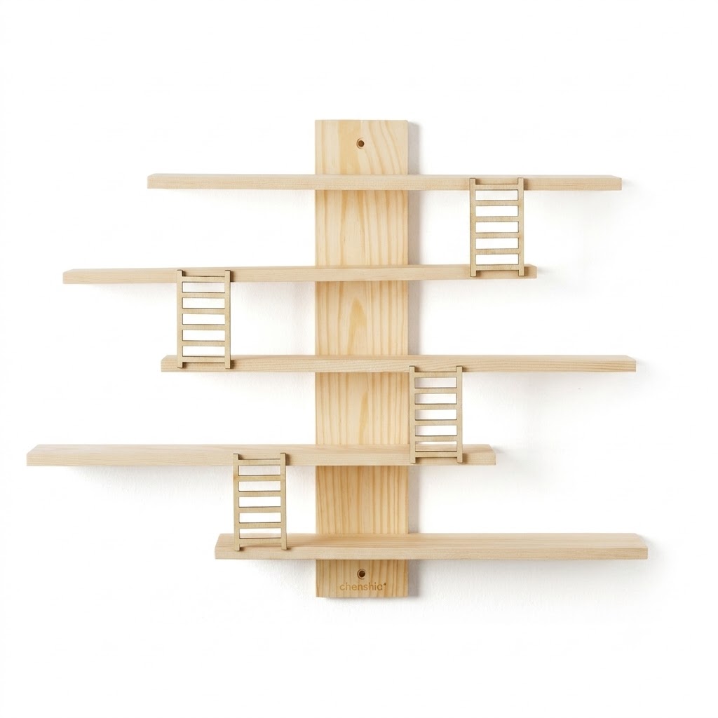 5-Tier Wooden Floating Shelf