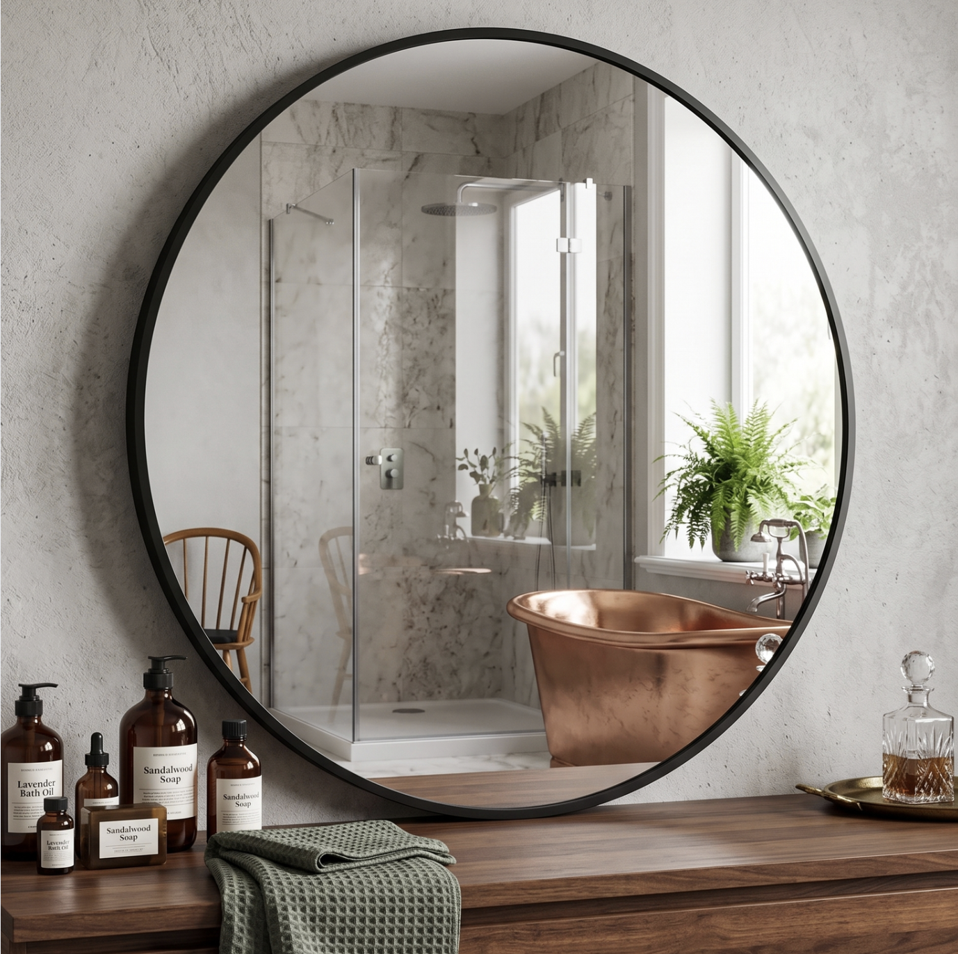 60cm Modern Aluminium Frame Mirror
