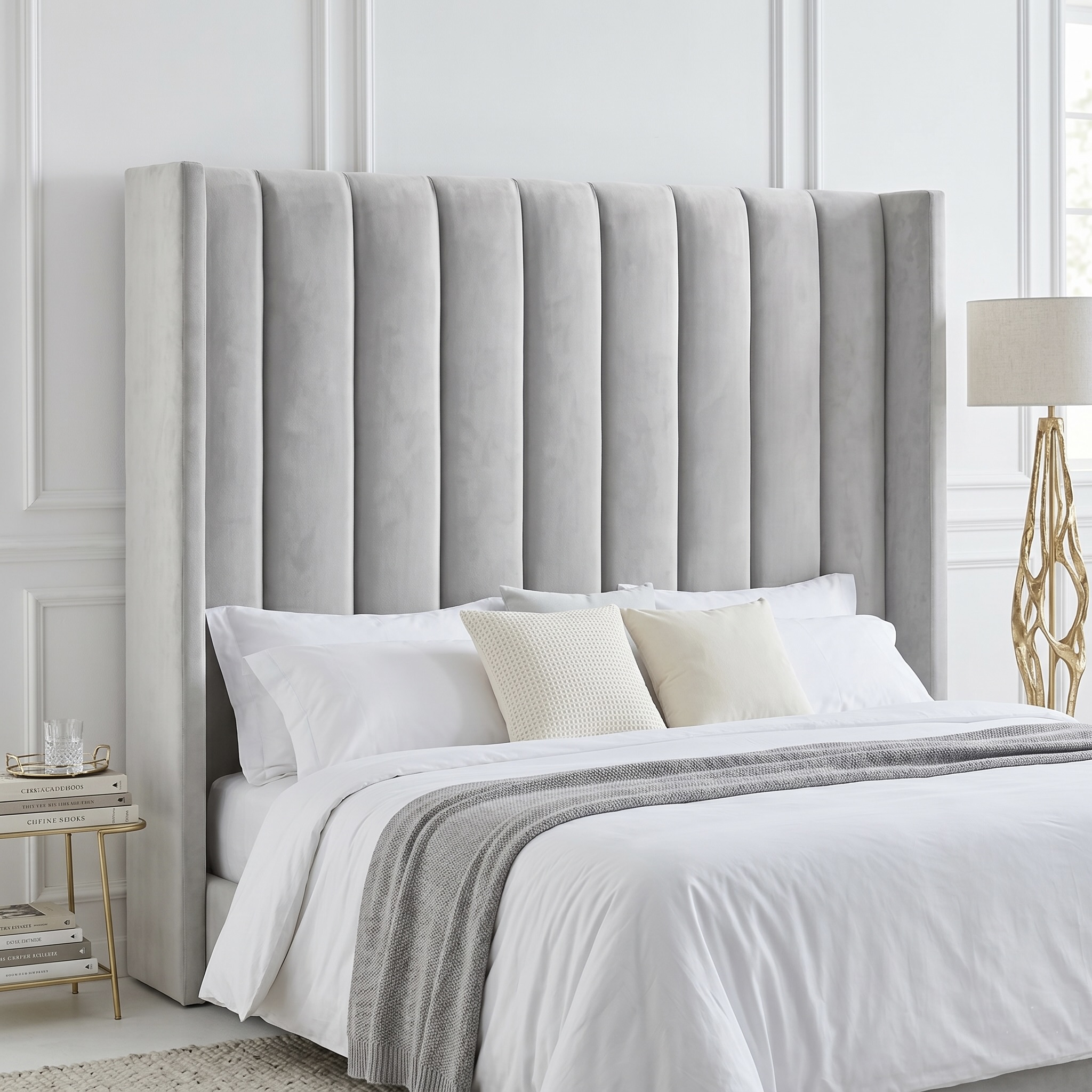 Premium Velvet Panel Headboard