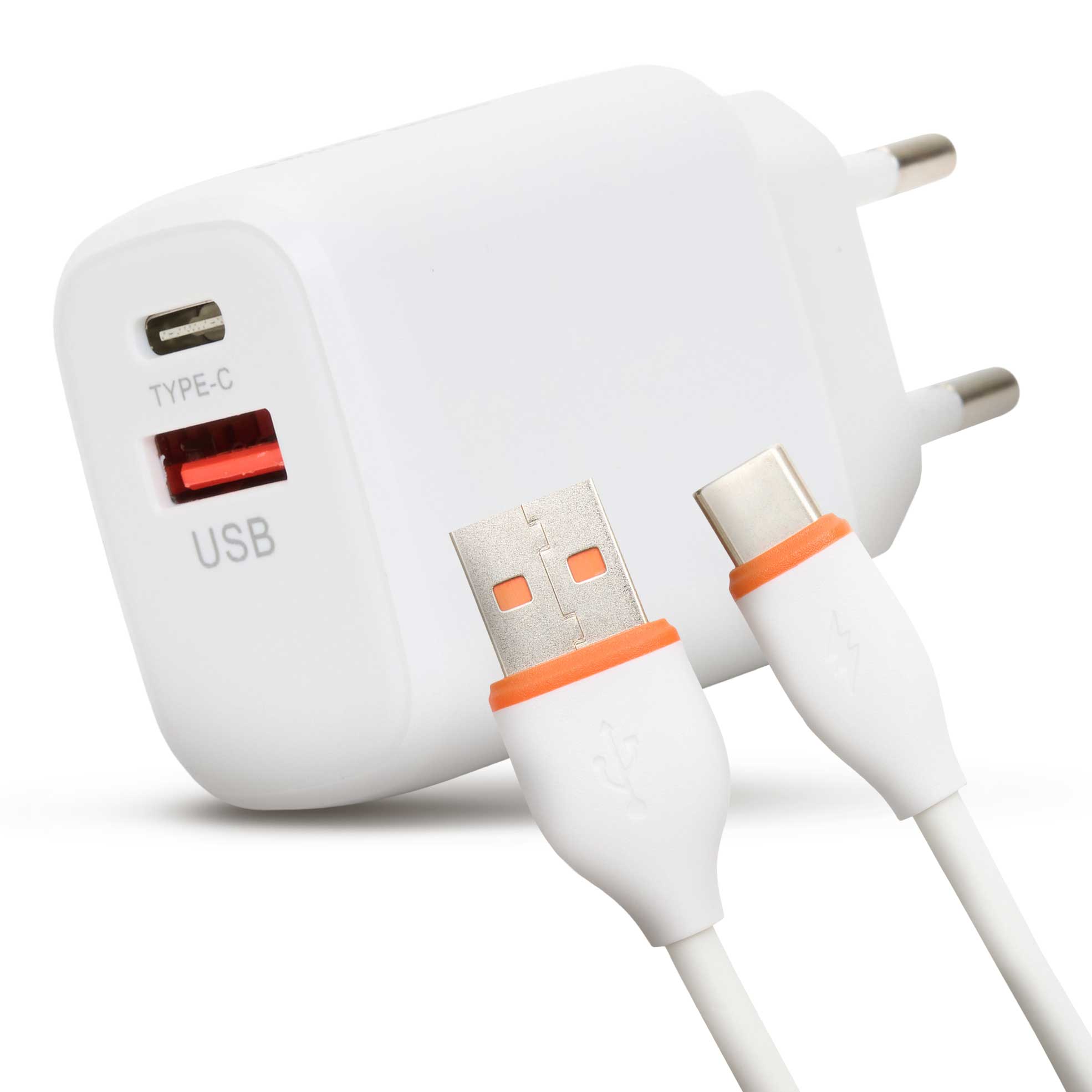 38W Dual-Port Fast Charger and 1m Type-C Cable