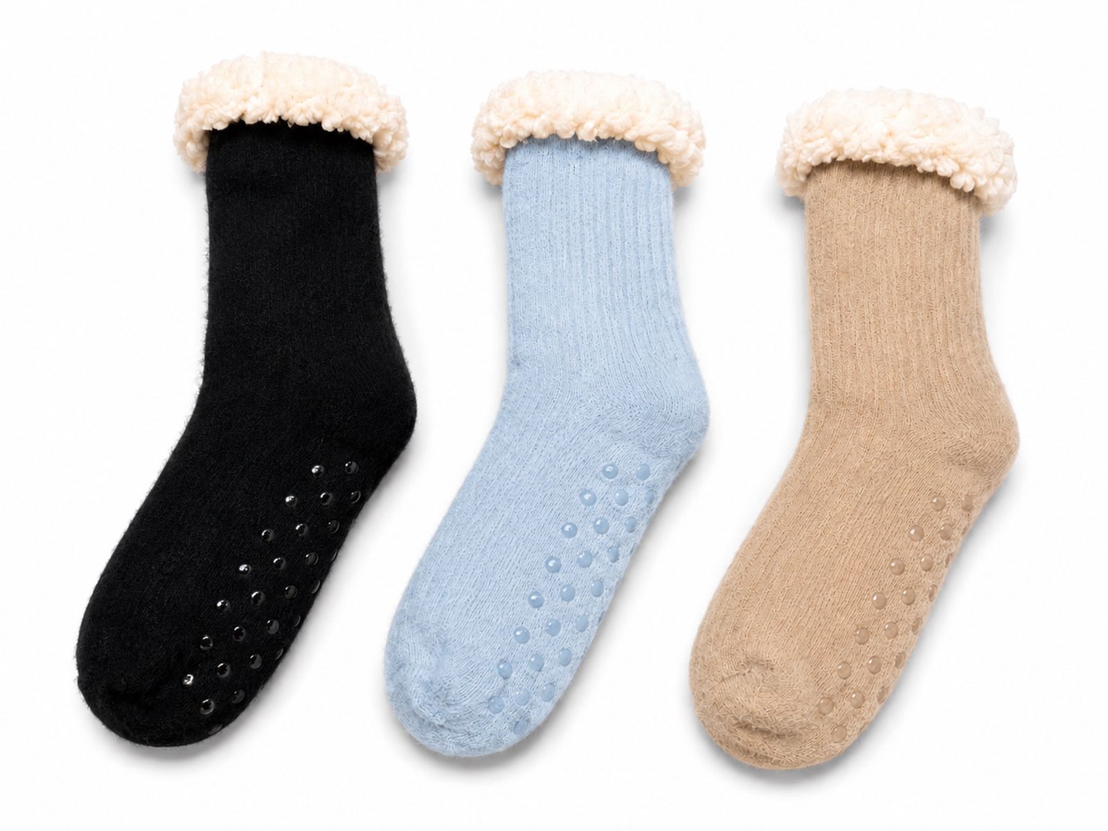 3x Pairs of Men's or Ladies Thick Long Sherpa Lined Socks
