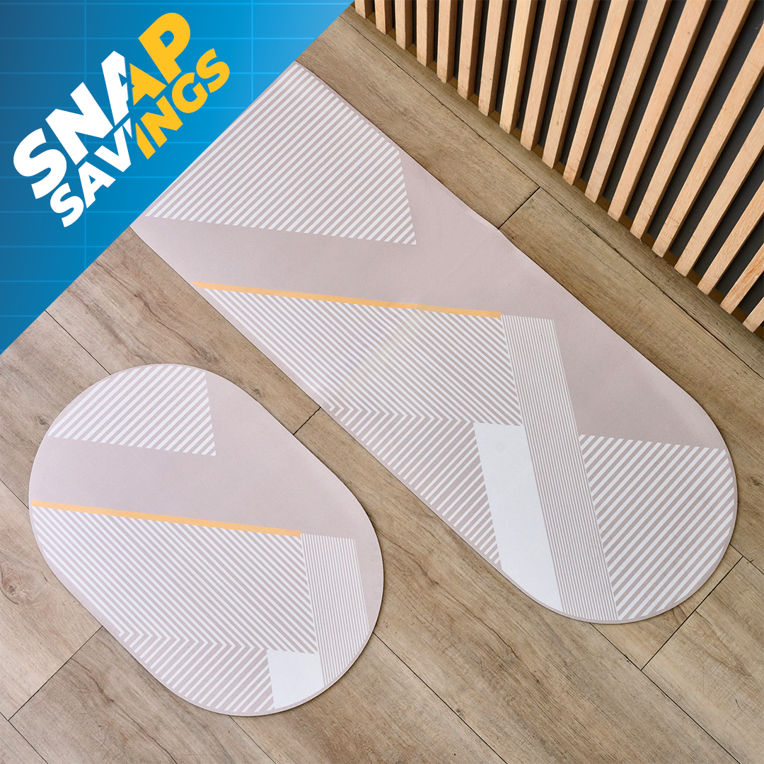 2-Piece Non-Slip Soft Diatomite Bath and Kitchen Mat
