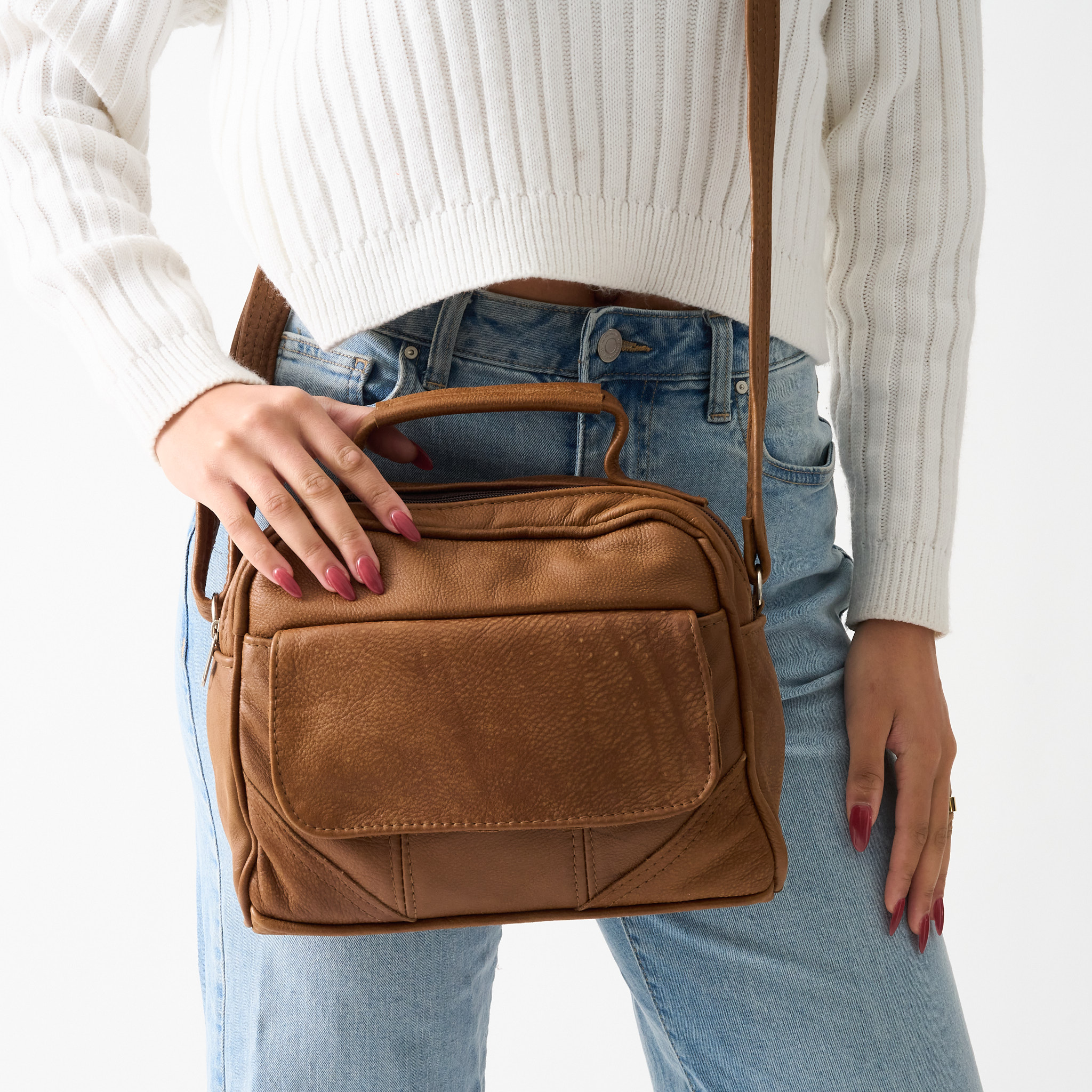 Genuine Leather Jessie Boxy Handbag