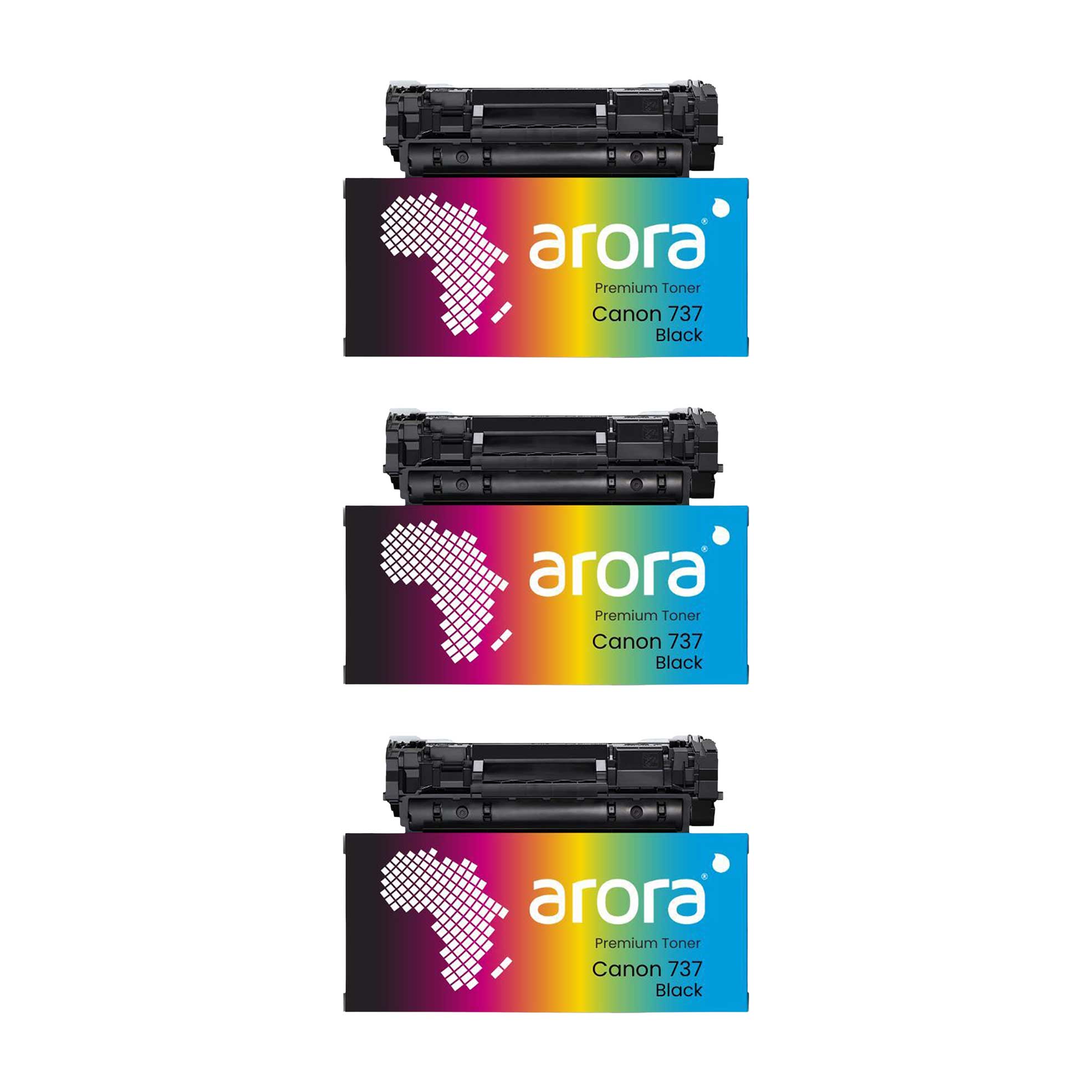 3x C737 Black Compatible Toner Cartridges