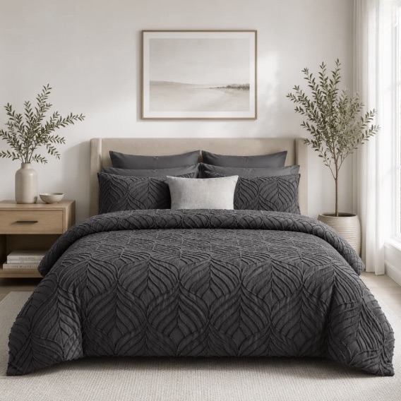 Textured Polycotton Duvet Cover Set