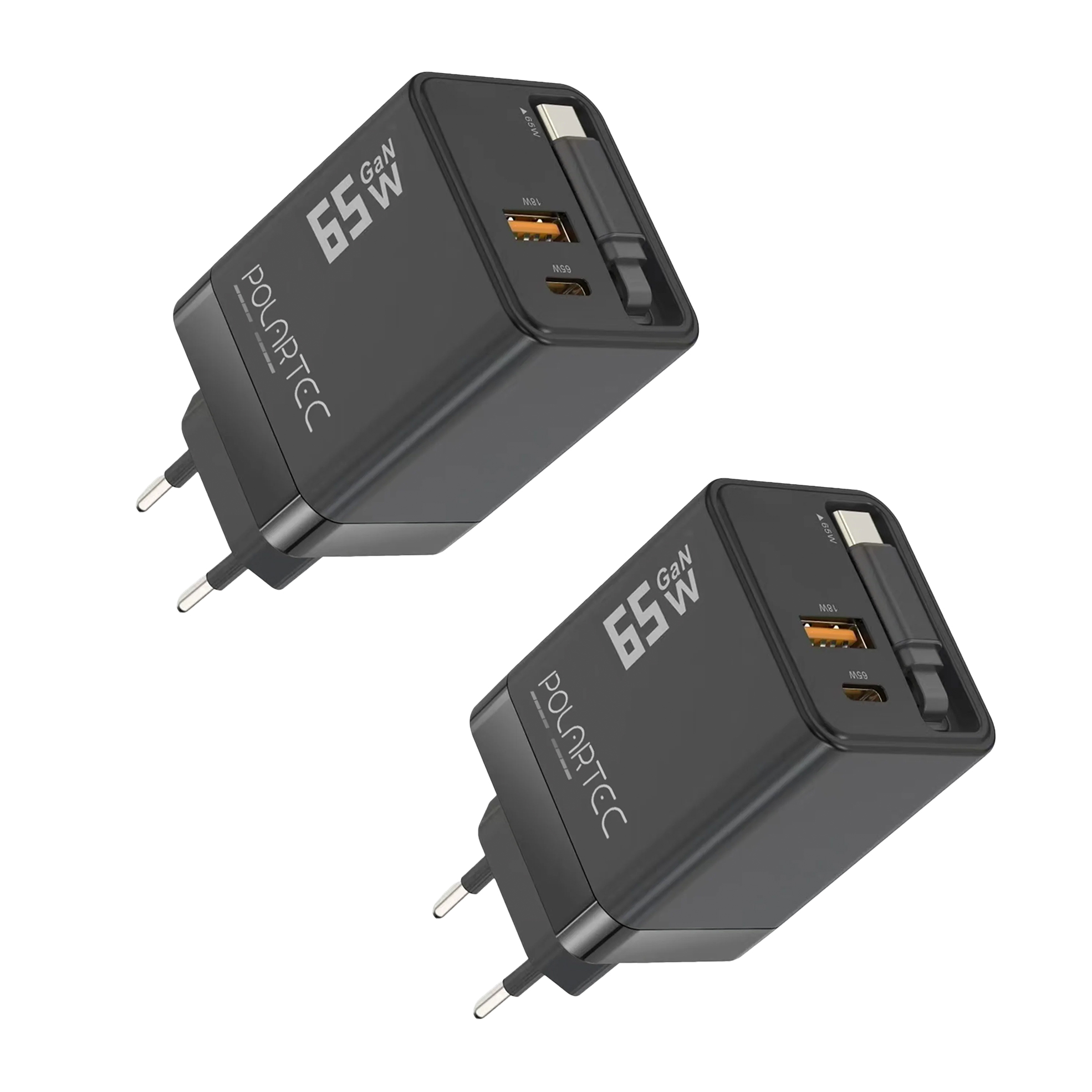 2x 65W PD Dual Port Chargers with Cables