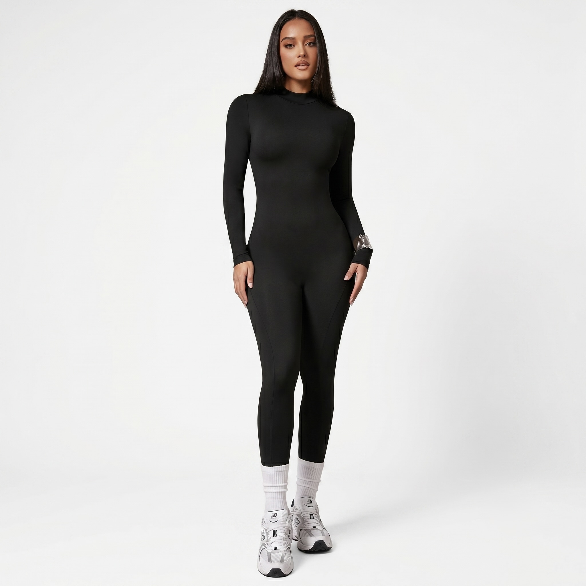 Ladies Long Sleeve High Neck Unitard-Jumpsuit